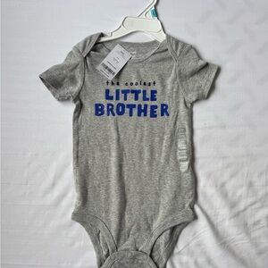 Gray Little Brother Baby Onesie